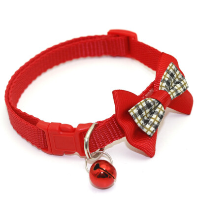 Bow Tie Adjustable Kitten Cat Collar Bell Necktie Bow-knot Small Pet Puppy US