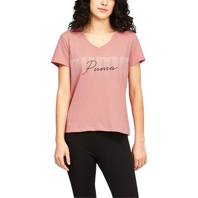 

Женские повседневные топы Puma Double V Tee Inf размера  67136124, Розовый