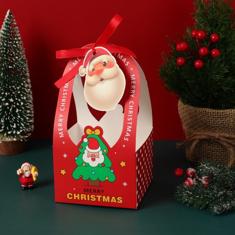 5PCS Handheld Candy Boxes Bags Cookie Food Packaging  Christmas Party Decoration