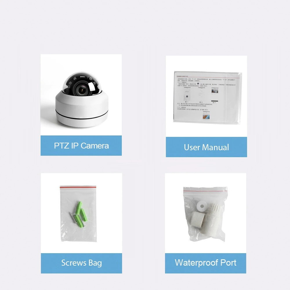 5MP Full HD PTZ IP Camera Outdoor 4X Optical Zoom Mini Speed Dome Cam POE P2P