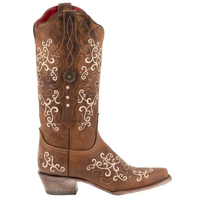 

Женские коричневые повседневные ботинки Ferrini Bella Snip Toe Cowboy 82261-10, Коричневый, Ferrini Bella Snip Toe Cowboy