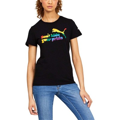 

Puma Dont Hide Graphic Crew Nide Футболка с коротким рукавом Женские черные повседневные топы, Черный