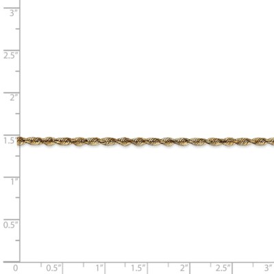 Pre-owned Superdealsforeverything Real 14kt 2.5mm Diamond Cut Extra-light Rope Chain; 20 Inch In Yellow
