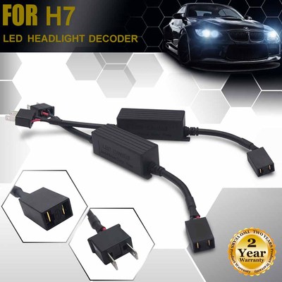 2PCS H7 Canbus Error Free LED Headlight Anti Flicker Resistor Canceller Decoder