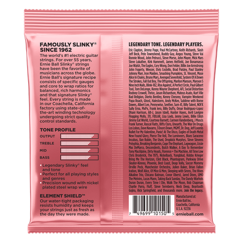 Ernie Ball #2217 Zippy Slinky Nickel Wound Electric Guitar Strings, Gauge 7-36