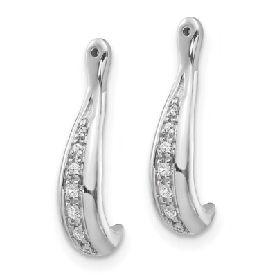 Pre-owned Superdealsforeverything Real 14kt White Gold Diamond Earring Jackets