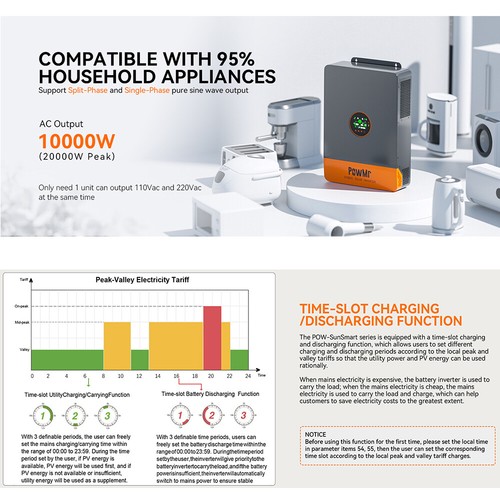 5000W 48V Solar Hybrid Inverter 110V 208V 220V Split Phase 200A MPPT Controller