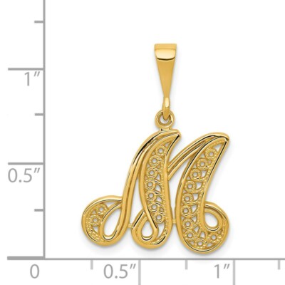 Pre-owned Superdealsforeverything Real 14kt Yellow Gold Initial M Charm