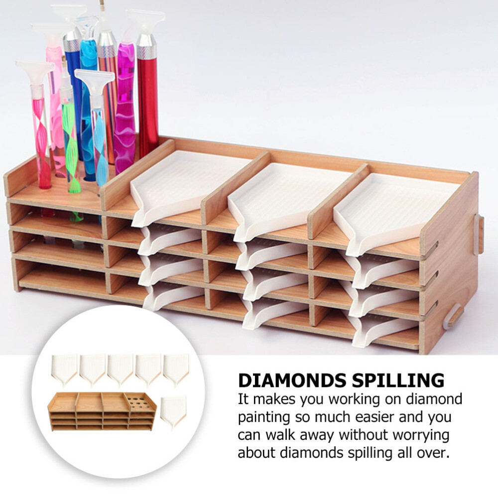 7pcs Diamond Art Accessories Storage Organizer and Trays for Rhinestone