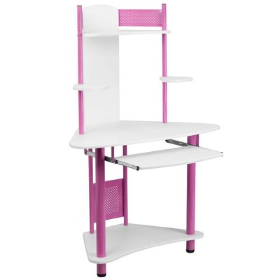 Flash Furniture Computer Desks 57''HX39''W Residential Modern W/ Hutch Wood White