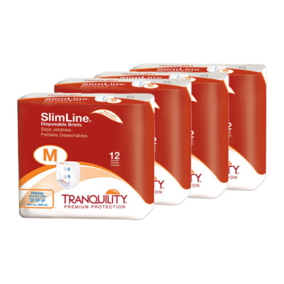 Tranquility Slimline Adult Brief Medium 32'' - 44'' Heavy Absorbency - 48 Pack