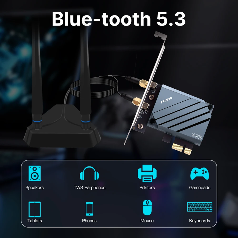 WiFi 7 QCNCM865 Pcie Wireless Wifi Adapter Bluetooth 5.3 Tri Band 2.4G/5G/6GHz W