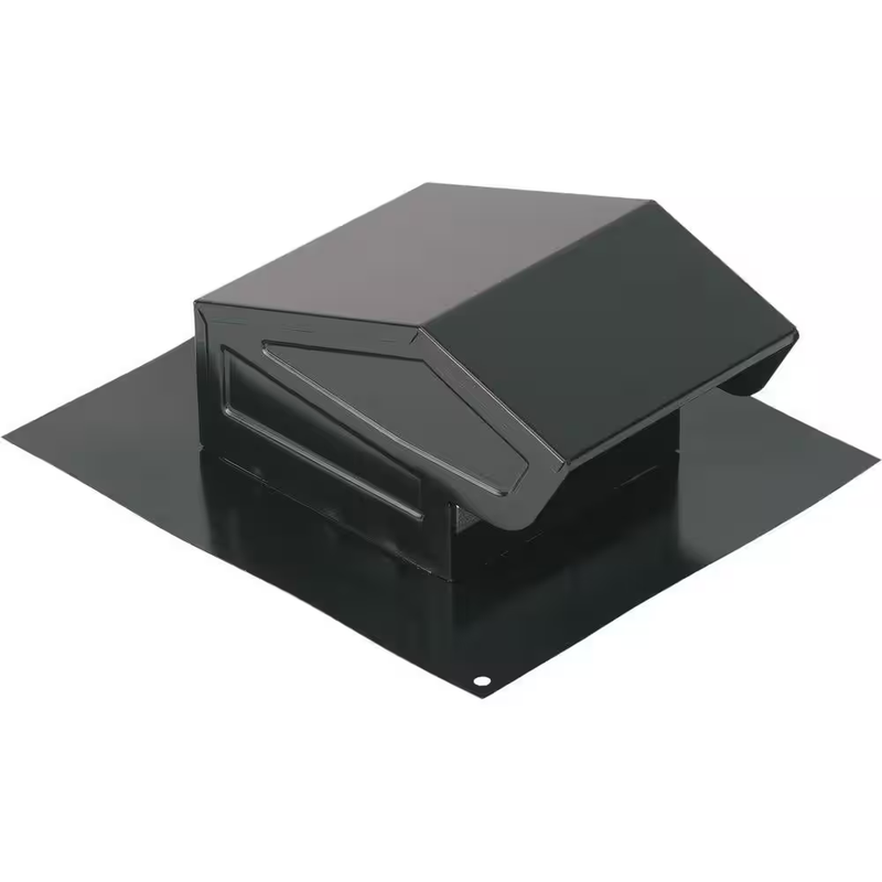 Broan Roof Cap Vent 3 Inch 4 Inch Black Steel Exhaust Vent With Damper Screen