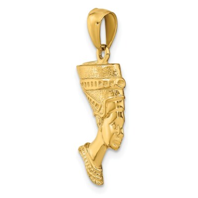 Pre-owned Superdealsforeverything Real 14kt Yellow Gold 3-d Nefertiti Pendant