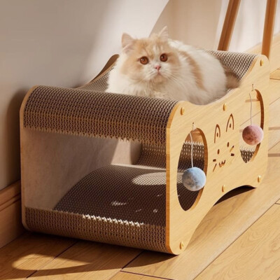 Cat House Cat Scratcher Cardboard Lounge Bed Pet Cat Scratching Board Play Sleep