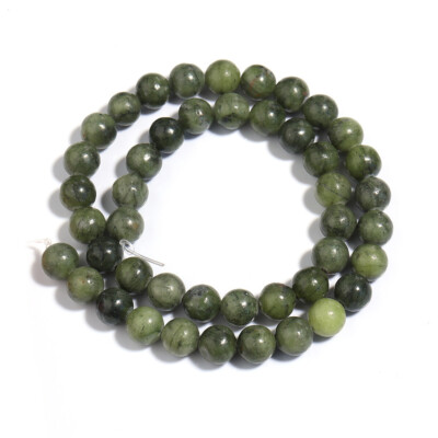 Natural Stone Green Southern Jade Round Loose Beads Jewelry Making 4 6 8 10 12mm