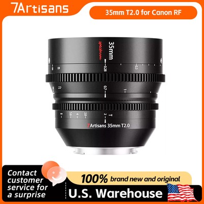 7artisans 35mm T2.0 Large Aperture Cine Lens Compatible for for Canon R RP R5 R6