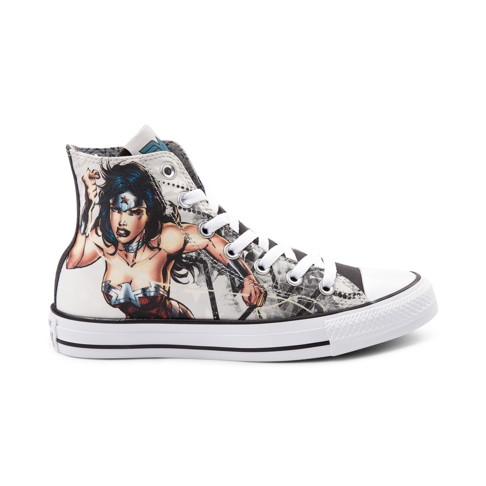 Pre-owned Converse Print  Chuck Taylor All Star Hi Wonder Woman Dc Sneaker White Shoe