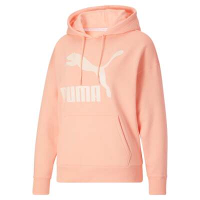 

Толстовка с капюшоном с логотипом Puma Classics Fl S Us Женская повседневная верхняя одежда размера  533307-47, Розовый