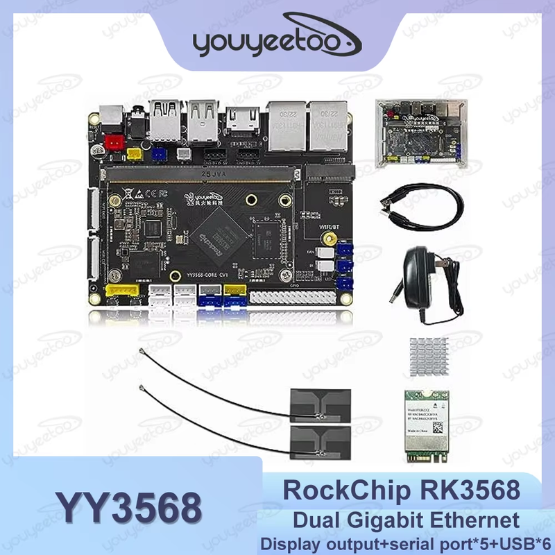 YY3568 Dual Gigabit Ethernet Development Board RockChip RK3568 SoC with Expandab