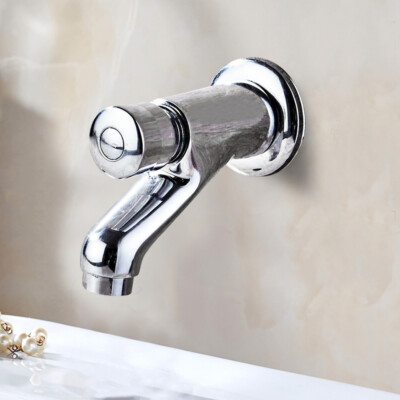 Push Faucet SingleCold Stainless Wall-Mount Self Closing Tap Basin Reduce splash