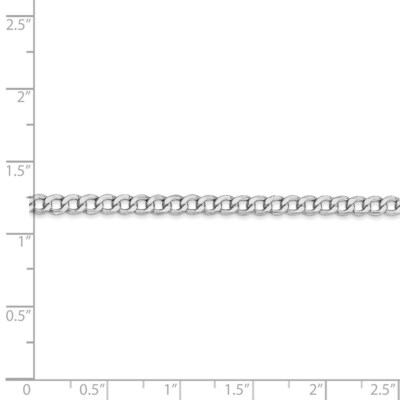 Pre-owned Superdealsforeverything Real 14kt White Gold 3.35mm Semi-solid Curb Link Chain Chain Bracelet; 7 Inch