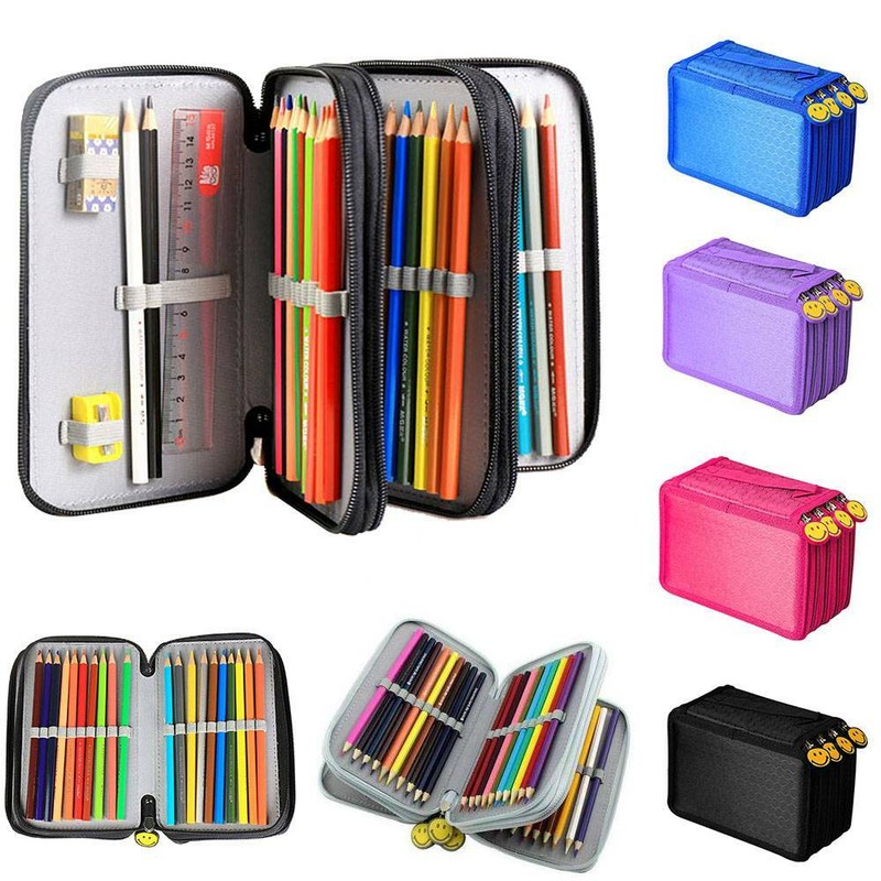 4 Fach Federmäppchen  Federmappe Schüleretui Bleistift Bag NEU