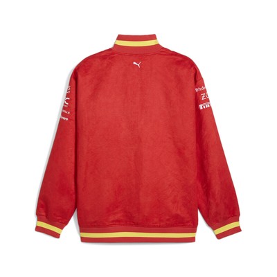 Pre-owned Puma Sf Team Varsity Full Zip Jacket Mens Red Casual Athletic Outerwear 76360601