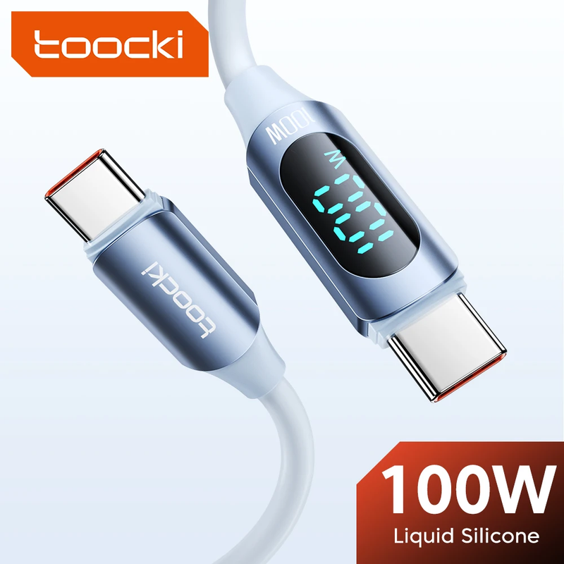 Silicone USB Type C to USB C Cable PD 100W Fast Charge for Macbook Samsung Huaw