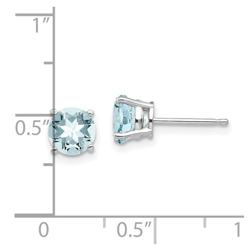 Pre-owned Goldia 14k White Gold Aquamarine Earrings