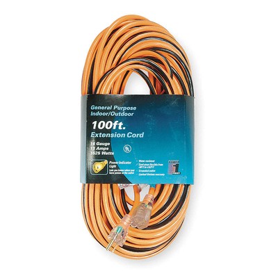 POWER FIRST 1FD56 Ltd Ext Crd,100ft,14Ga,13A,SJTW,Org/Blk 1FD56
