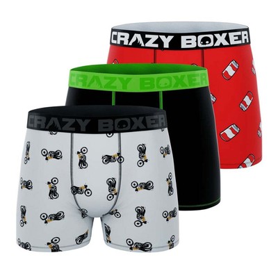 

CRAZY BOXER Can + мотоциклетные трусы, 3 шт., мужские, размер , повседневные, CBMIN0101X3A4, Black, CRAZY BOXER Can + Motorcycle Briefs 3Pk