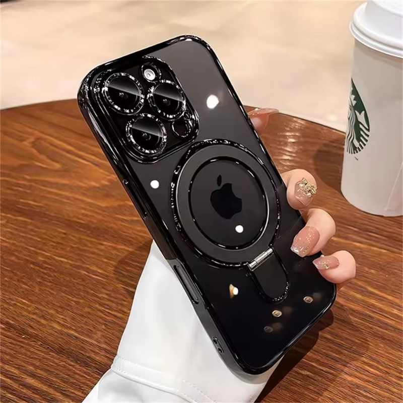 Magsafe  Case for Iphone 17 air pro max  Magnetic Stand Holder Acrylic Cover
