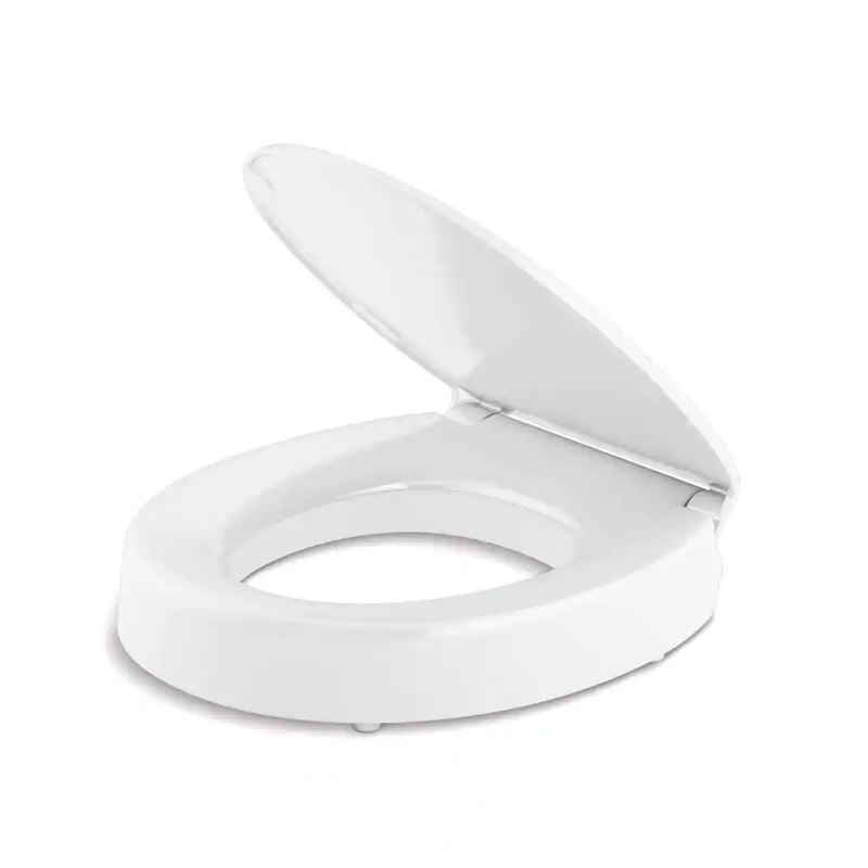 Hyten Elevated Quiet-Close Round-Front Toilet Seat in White