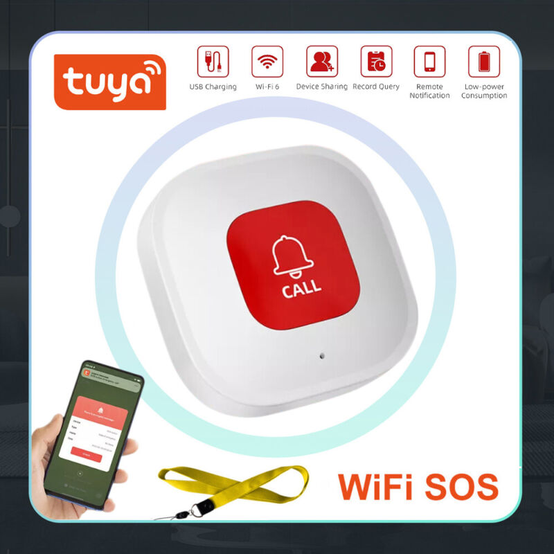 Tuya Smart WiFi SOS Button Wireless Emergency Call Button APP