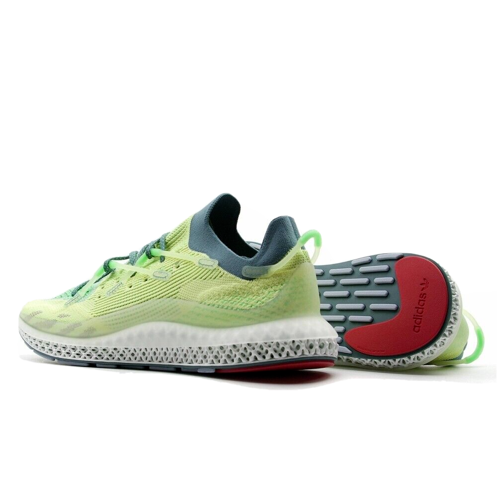ADIDAS ORIGINALS ADIDAS 4D FUSIO MEN'S US 12 FROZEN YELLOW GREEN WHITE LEMON LIME RETRO 3D PRINT