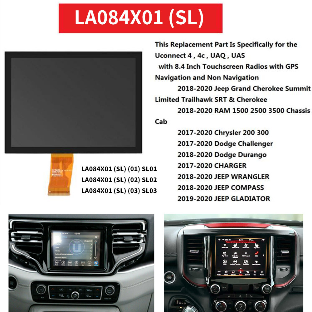 2017-20 8.4" Uconnect 4C UAQ LCD Display Touch Screen Radio Navigation Digitizer