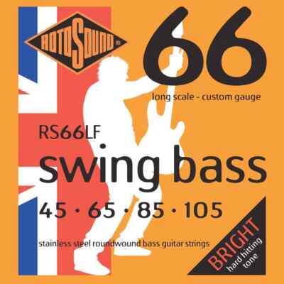 Rotosound RS66LF Swing Bass 66 Stainless Steel Bass Guitar Strings 45-105