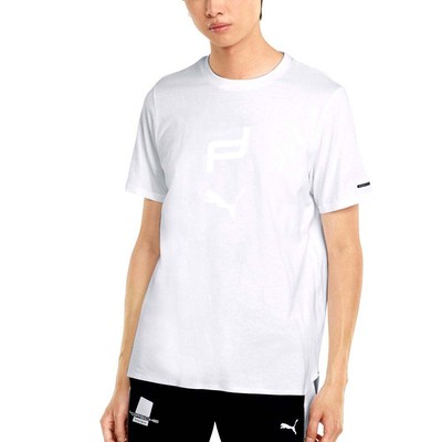 

Puma M Pd Graphic Crew Neck Футболка с коротким рукавом Мужские белые повседневные топы 531978-0, Белый, Puma M Pd Graphic Crew Neck Short Sleeve T-Shirt