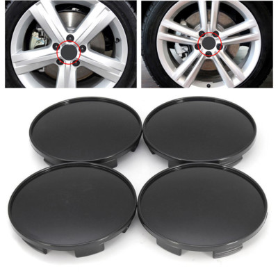 4pcs 68mm Black Wheel Hubs Center Universal Wheel Rim Hub Cover Caps ABS plastic