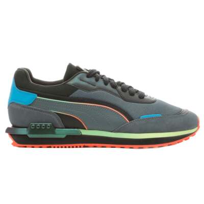 Мужские серые кроссовки Puma City Rider Ls Lace Up Повседневная обувь 385662-01