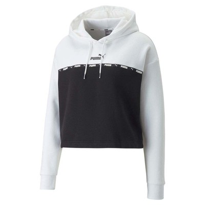 

Puma Power Tape Cropped Pullover Hoodie Женская белая повседневная верхняя одежда 67223902, Белый