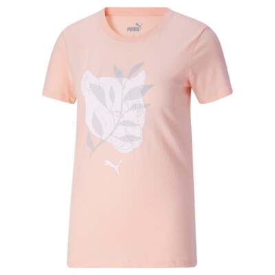 

Футболка с круглым вырезом и коротким рукавом Puma Cat Branch Женские розовые повседневные топы 67462747, Розовый