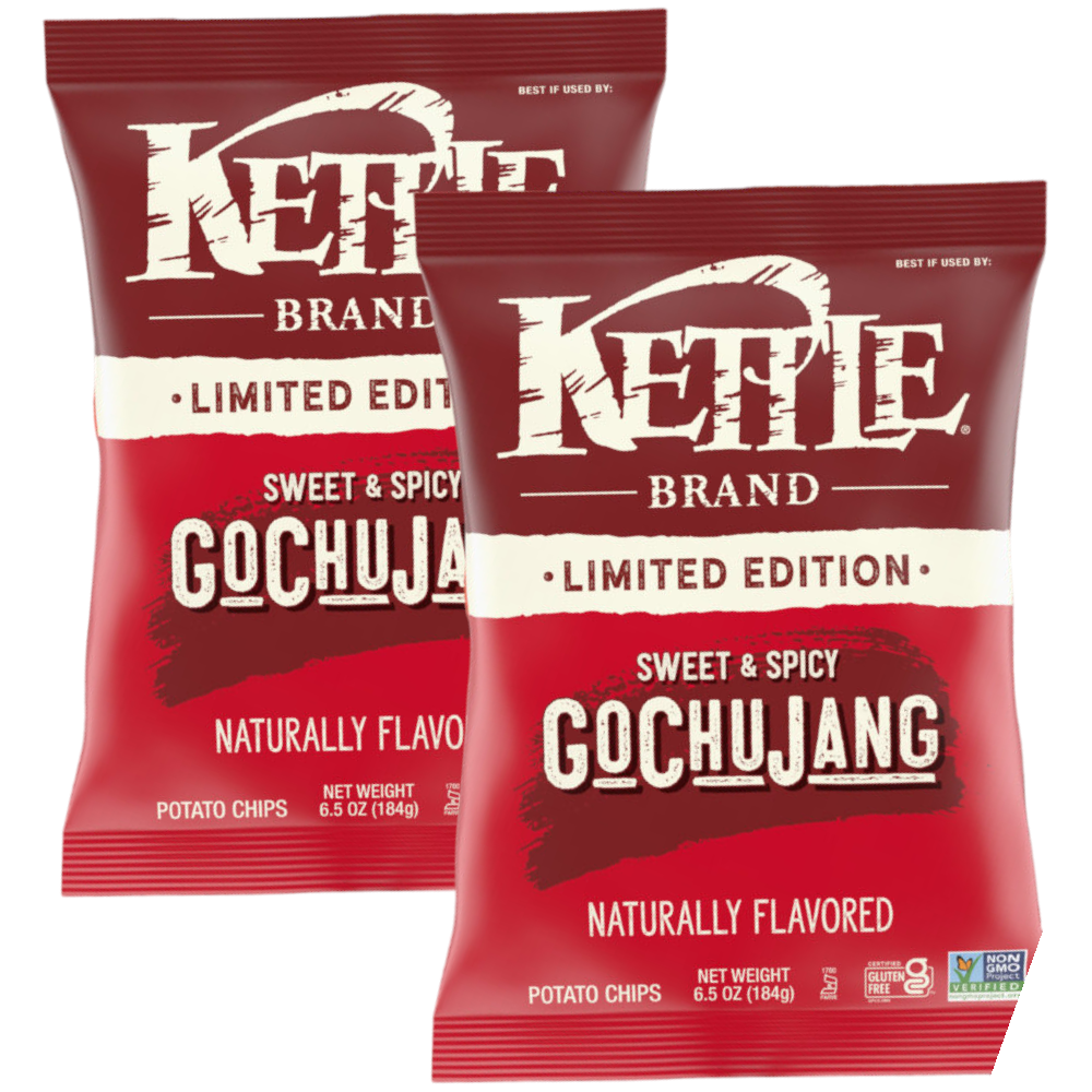 Kettle Brand SWEET & SPICY GOCHUJANG Potato Chips 6.5 Oz Crunchier 2 Pk