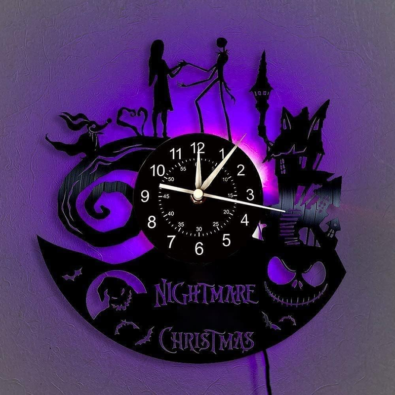 the Nightmare before Christmas Vinyl Record Wall Clock, 12 Inches Home De