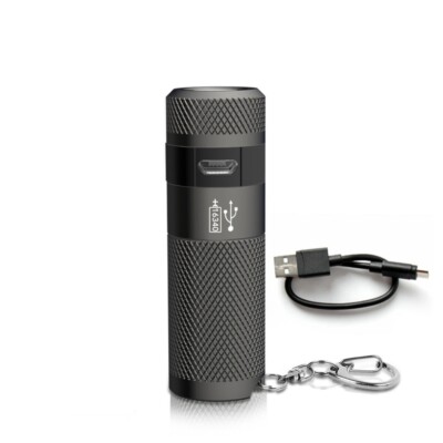 NICRON B10 Mini Keychain 3W USB Rechargeable LED Flashlight 200LM Compact Lamp