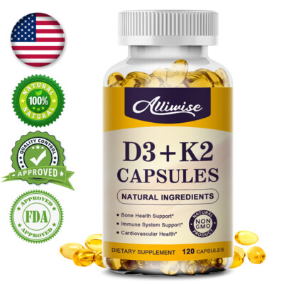 Vitamin K2 D3 Vitamin Supplement with BioPerine, Boost Immunity & Heart Health