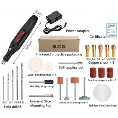 18000RPM 13W Mini Drill Hand USB Rechargeable Electric Drill Grinding Tool Set