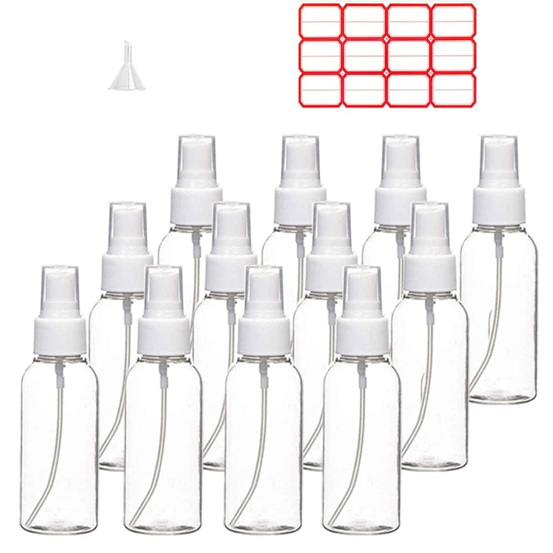 Spray Bottles, 12 Pack 4Oz 120Ml Clear Empty Fine Mist Plastic Mini Travel Bottl