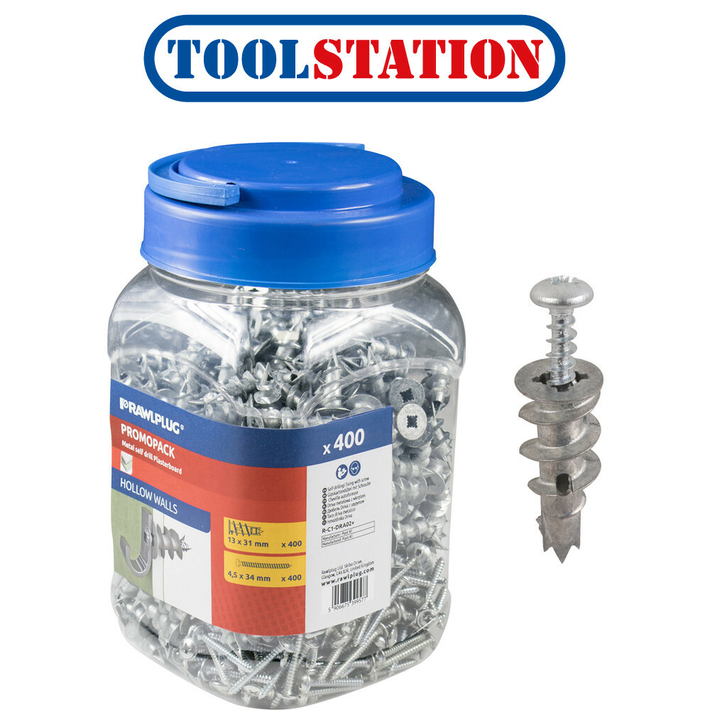 Rawlplug DRA02 Metal Self Drill Plasterboard Fixing 31mm 5906675399577